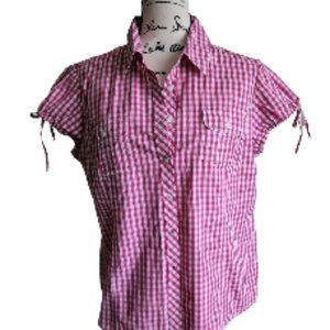 Tommy Hilfiger Women's Pink and White Gingham Button-down shirt LIKE NEW